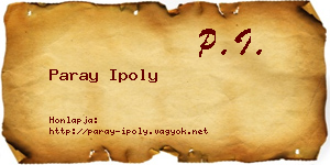 Paray Ipoly névjegykártya